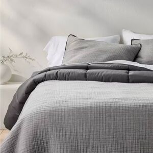Casaluna Textured Chambray Duvet Cover and Shams Set King NWT